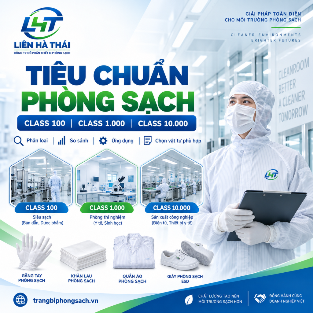 Tiêu Chuẩn Phòng Sạch Class 100, 1000, 10000 Là Gì? Hướng Dẫn Chọn Vật Tư Phù Hợp