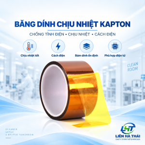 Băng dính chịu nhiệt Kapton (Băng keo chịu nhiệt Kapton Polyimide / Băng dính cách điện mạ sóng)