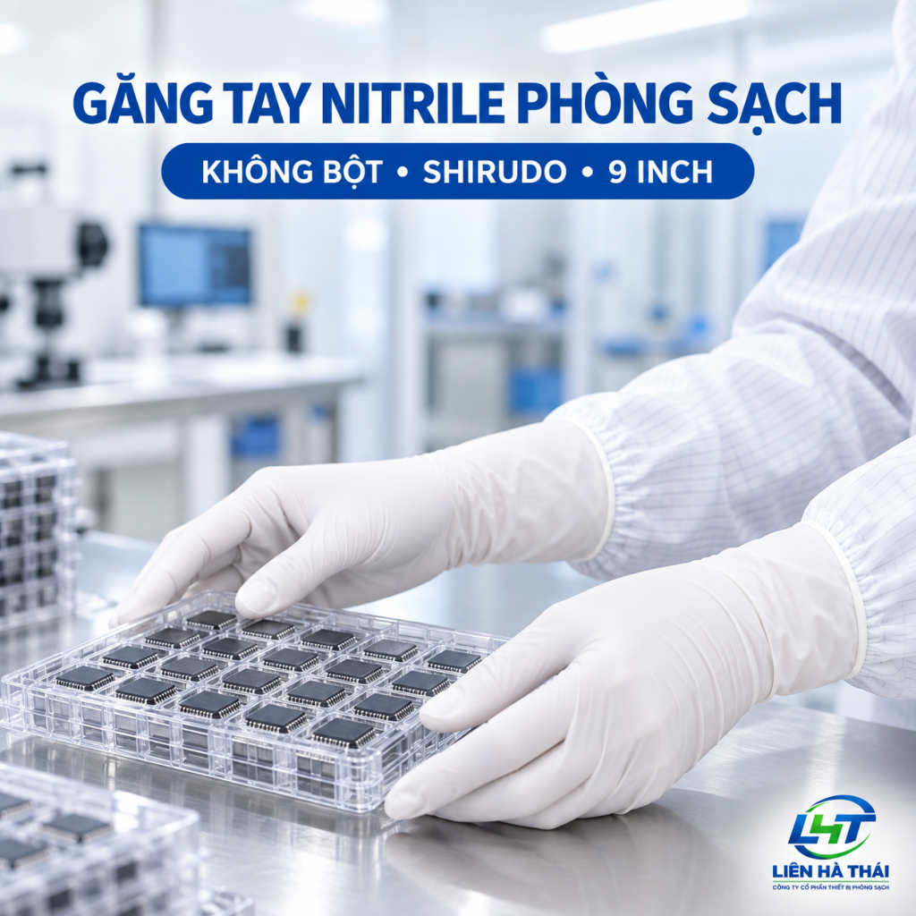 găng tay phòng sạch nitrile không bột