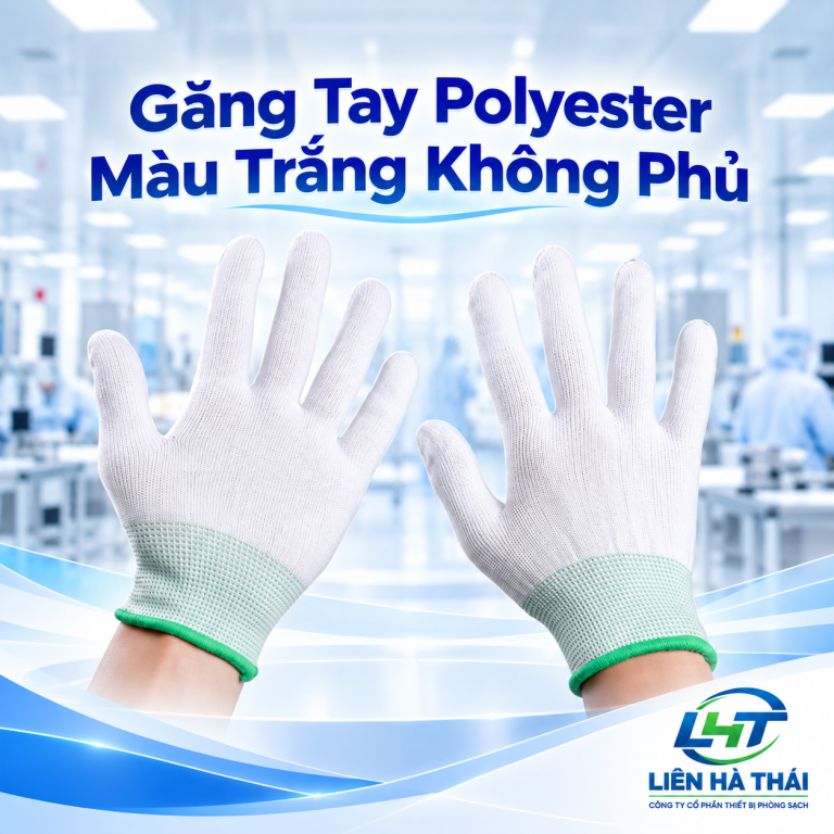 Găng tay thô không phủ sợi polyester màu trắng (Găng tay vải polyester không phủ)