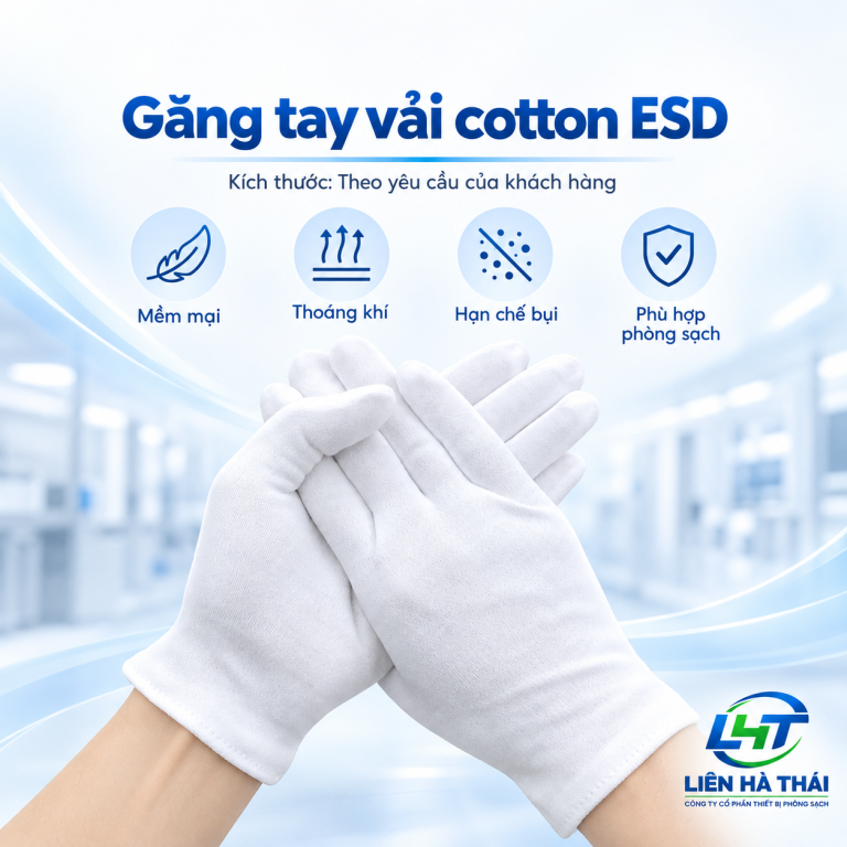 Găng tay vải cotton ESD (Găng tay vải cotton chống tĩnh điện, Anti-static Cotton Gloves)