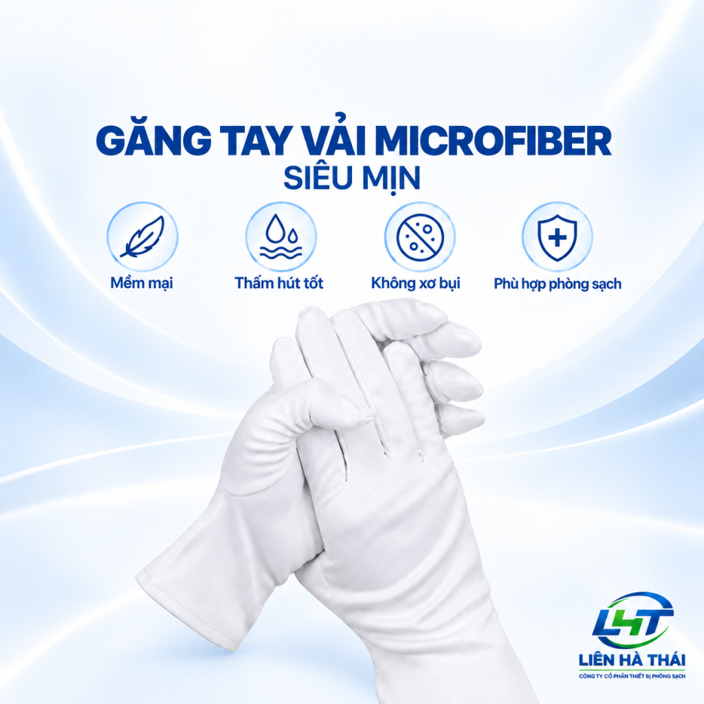 Găng tay vải siêu mịn Microfiber (Găng tay Microfiber phòng sạch / chống tĩnh điện / lau kính)
