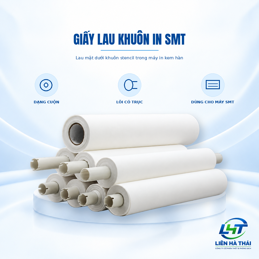Cận cảnh bề mặt vải không dệt siêu mịn của giấy lau khuôn in SMT