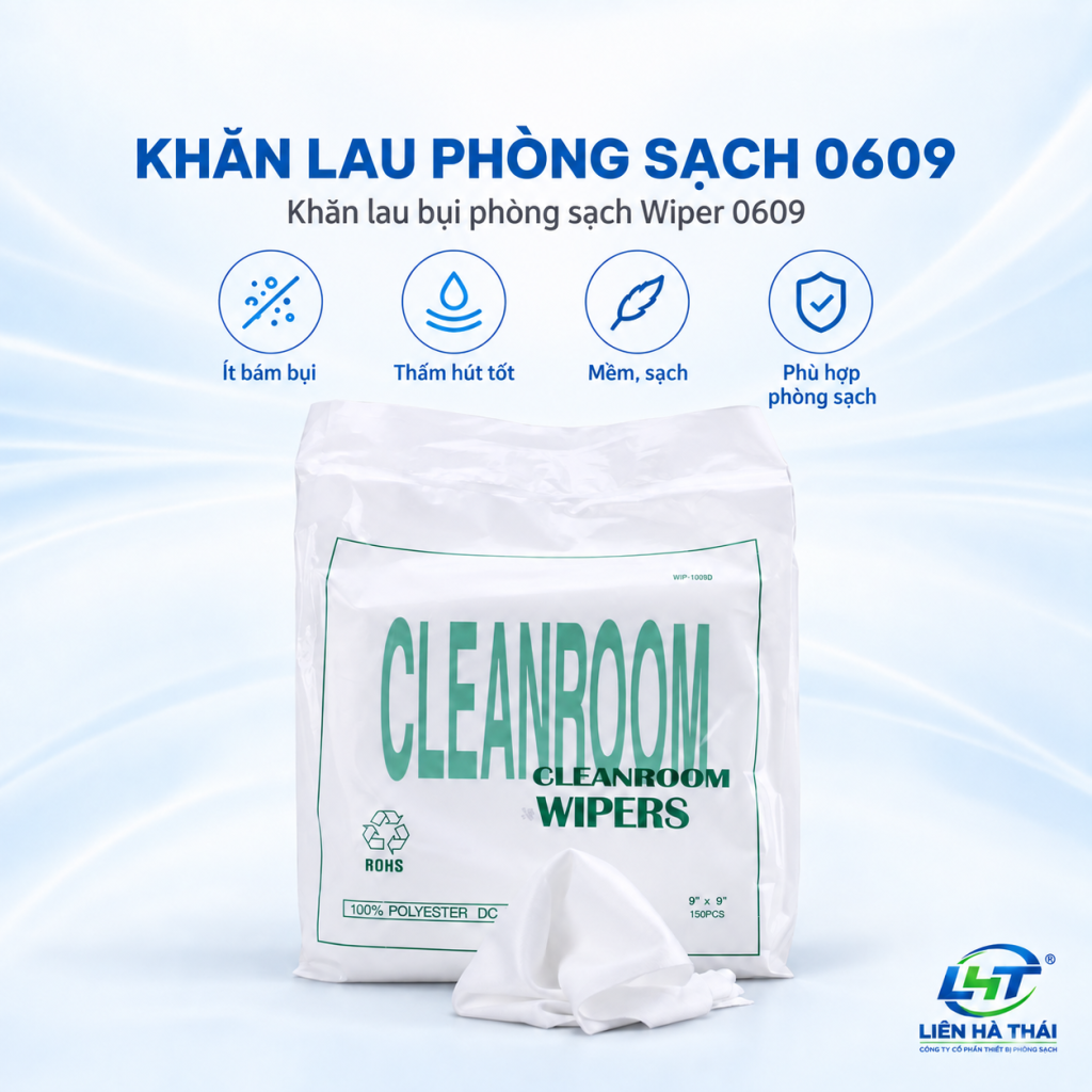 Khăn lau phòng sạch 0609 (Khăn lau bụi phòng sạch Wiper 0609)