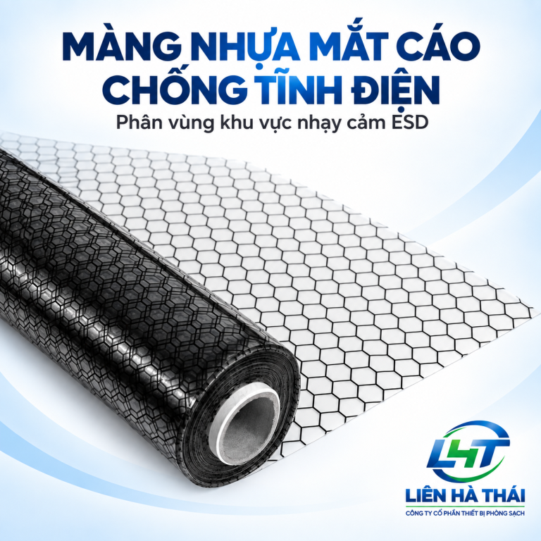 Màng nhựa mắt cáo chống tĩnh điện (Cuộn màng PVC lưới mắt cáo chống tĩnh điện)