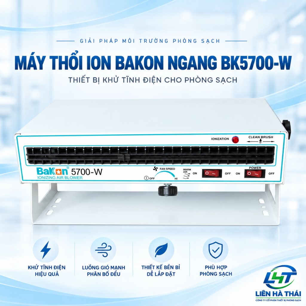 Máy thổi ion Bakon ngang BK5700 (Quạt khử tĩnh điện dạng nằm ngang Bakon BK5700)