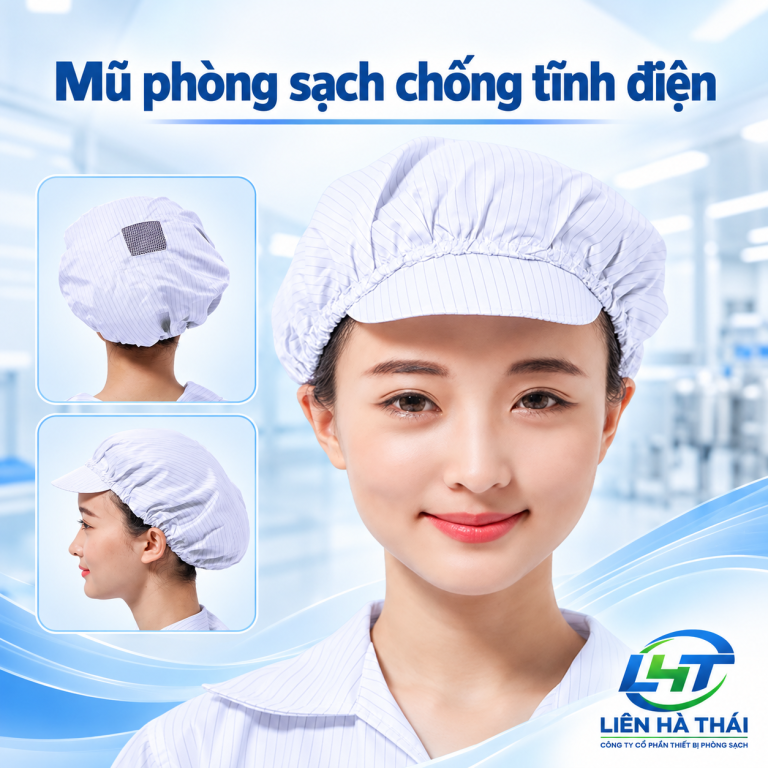 Mũ phòng sạch chống tĩnh điện (Nón phòng sạch ESD / Mũ chùm đầu phòng sạch / Cleanroom Cap)