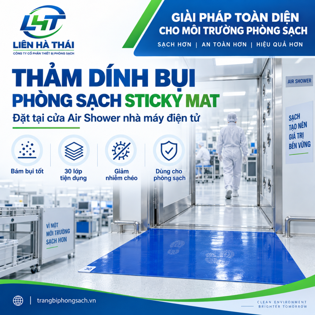 Thảm Dính Bụi Phòng Sạch Sticky Mat: Tiêu Chuẩn & Cách Lắp Đặt Cho Nhà Máy