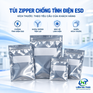 Túi Zipper chống tĩnh điện ESD (Túi vuốt mép chống tĩnh điện / Túi khóa zip ESD)