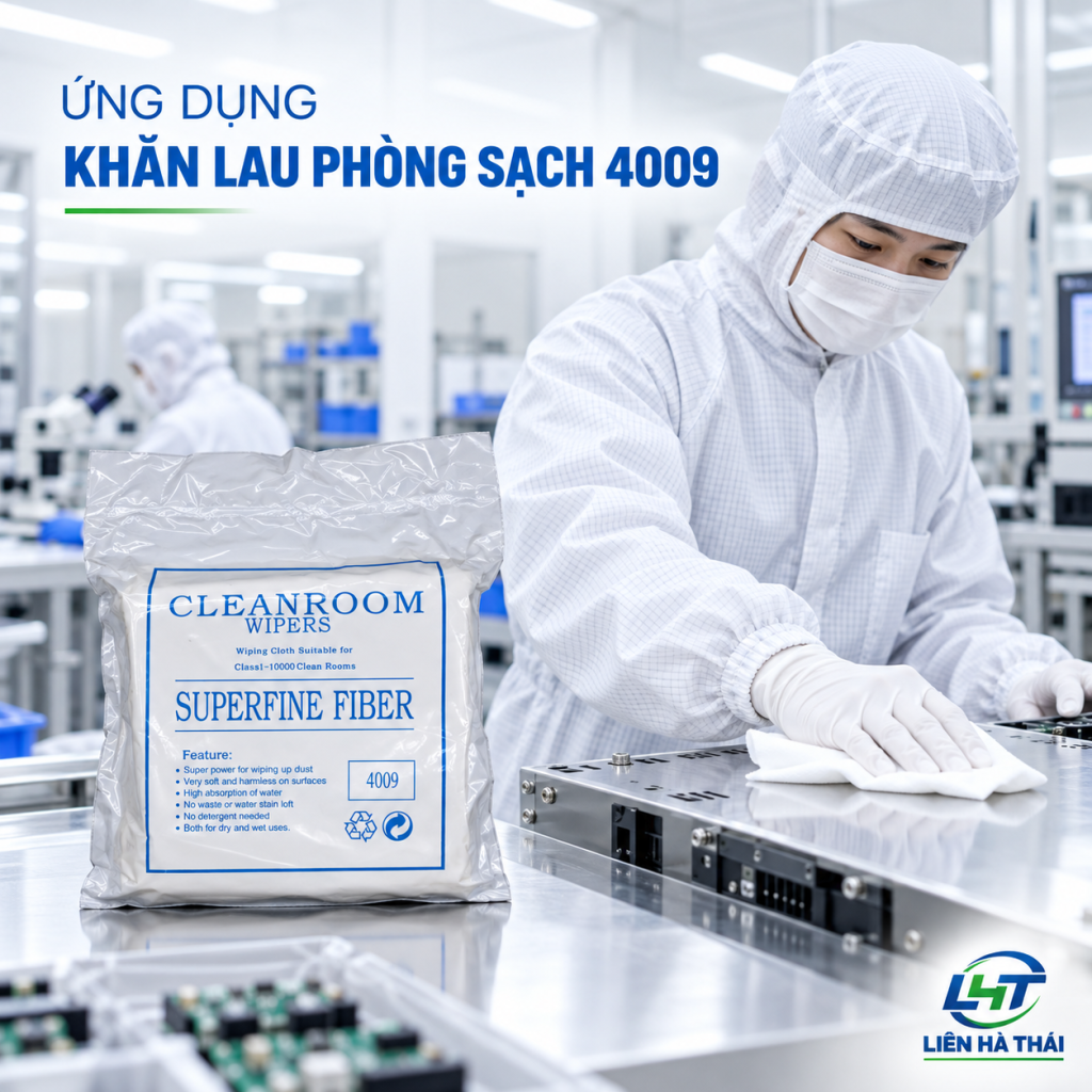 Ứng dụng khăn lau phòng sạch 4009 trong vệ sinh thiết bị phòng sạch