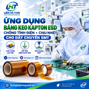 Ứng Dụng Băng Keo Chống Tĩnh Điện Chịu Nhiệt Kapton ESD Cho SMT