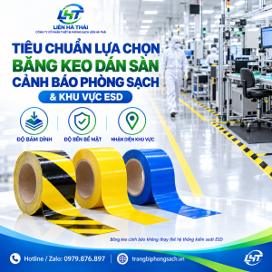 Tiêu Chuẩn Băng Keo Dán Sàn Cảnh Báo Phòng Sạch Và Khu Vực ESD