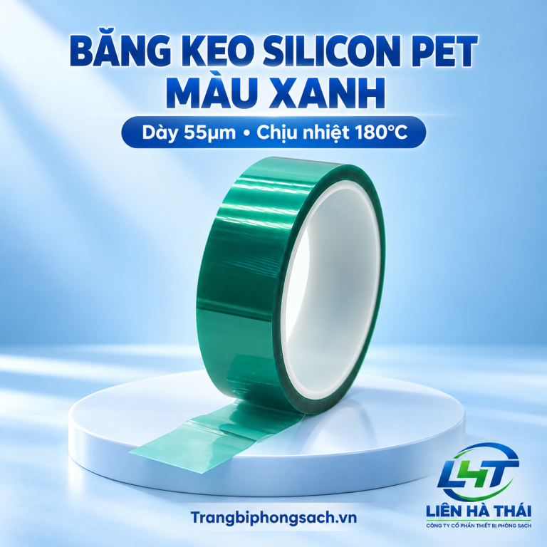Băng Keo Silicon PET Màu Xanh Lá Cây Dày 55µm Chịu Nhiệt 180℃