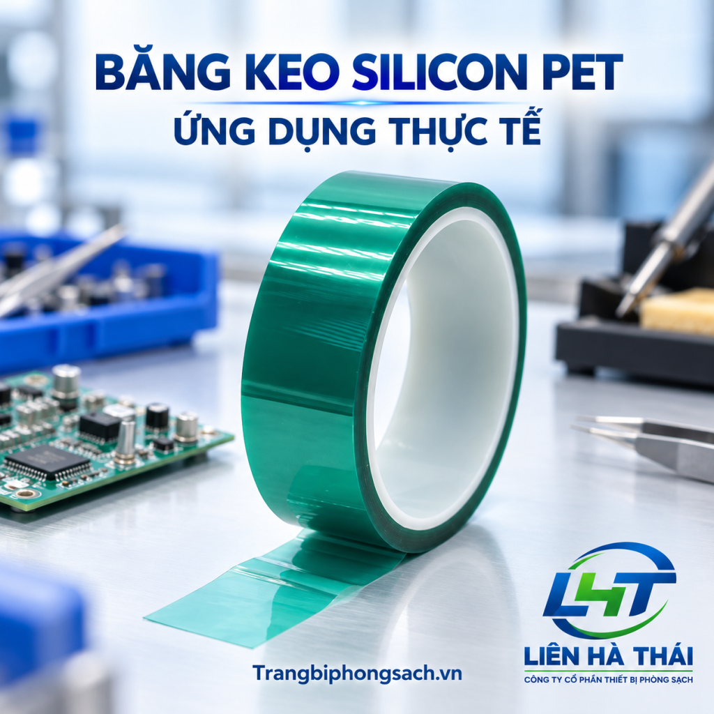 Dán băng keo PET xanh chịu nhiệt che chắn ngón vàng PCB