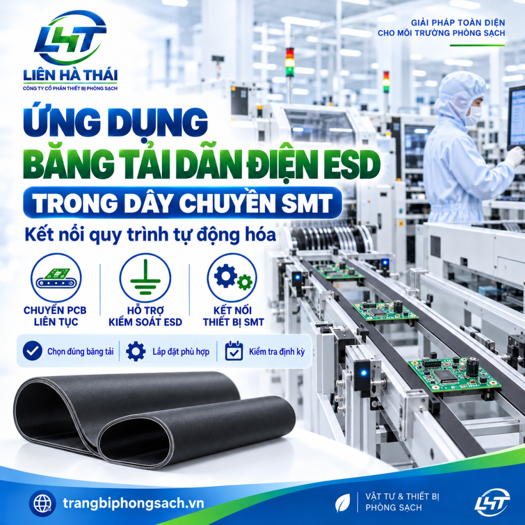 Hệ thống băng tải dẫn điện ESD màu đen chuyển bảng mạch PCB tự động