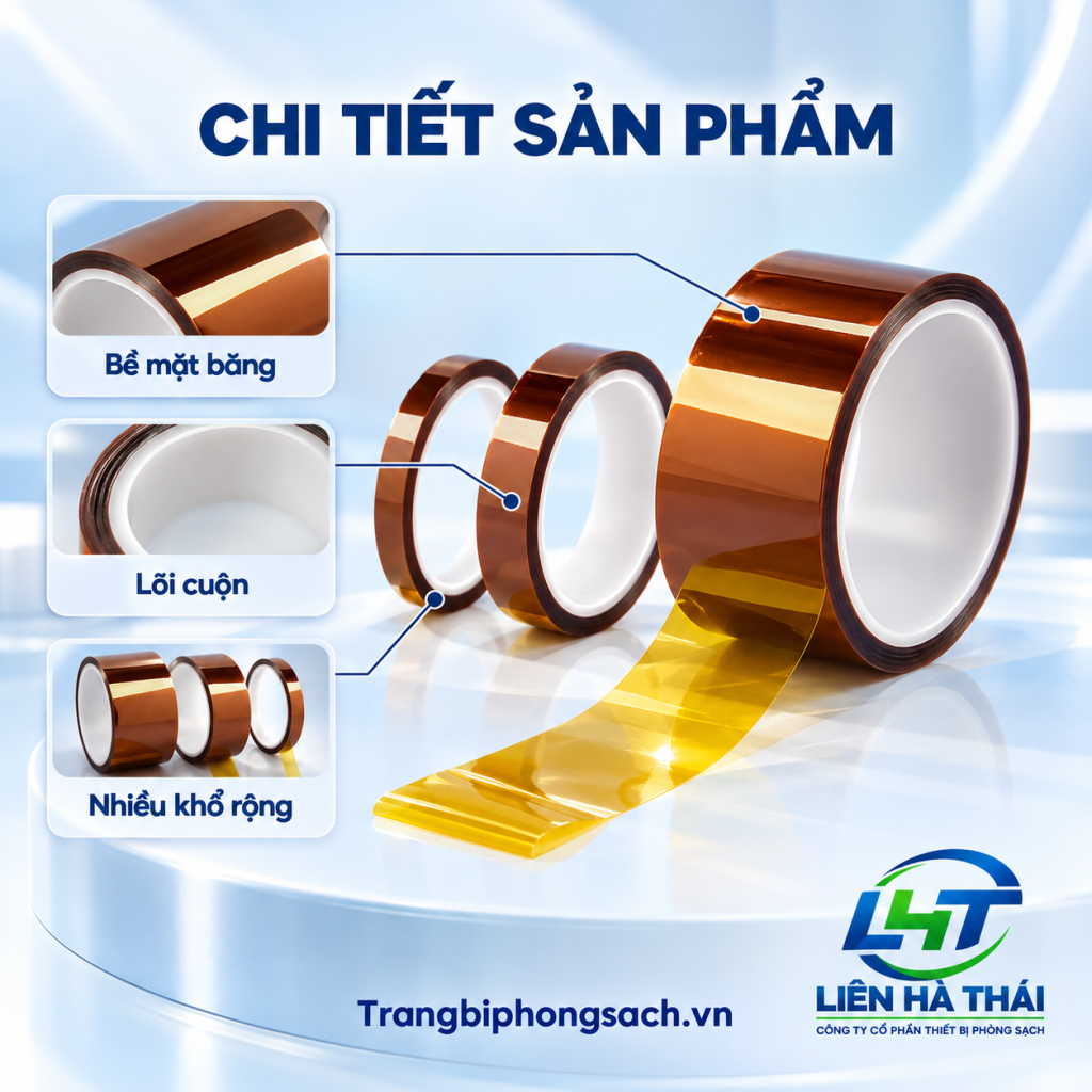 Chi tiết cuộn băng keo chịu nhiệt Kapton Polyimide