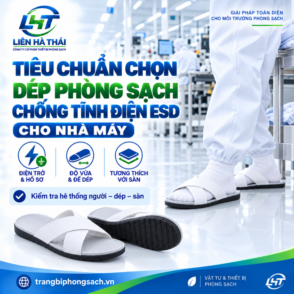 Các mẫu dép phòng sạch chống tĩnh điện ESD chất liệu SPU và PVC 4 lỗ