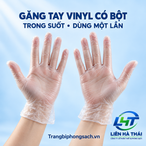Găng Tay Vinyl Có Bột Trong Suốt Dùng Một Lần