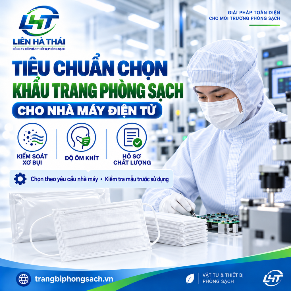 Hộp khẩu trang phòng sạch không bụi 3 lớp đóng gói hút chân không hai lớp