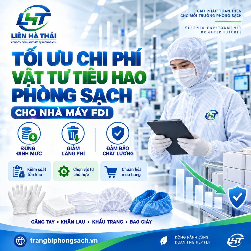 Hướng Dẫn Tối Ưu Chi Phí Vật Tư Tiêu Hao Phòng Sạch Cho Nhà Máy FDI