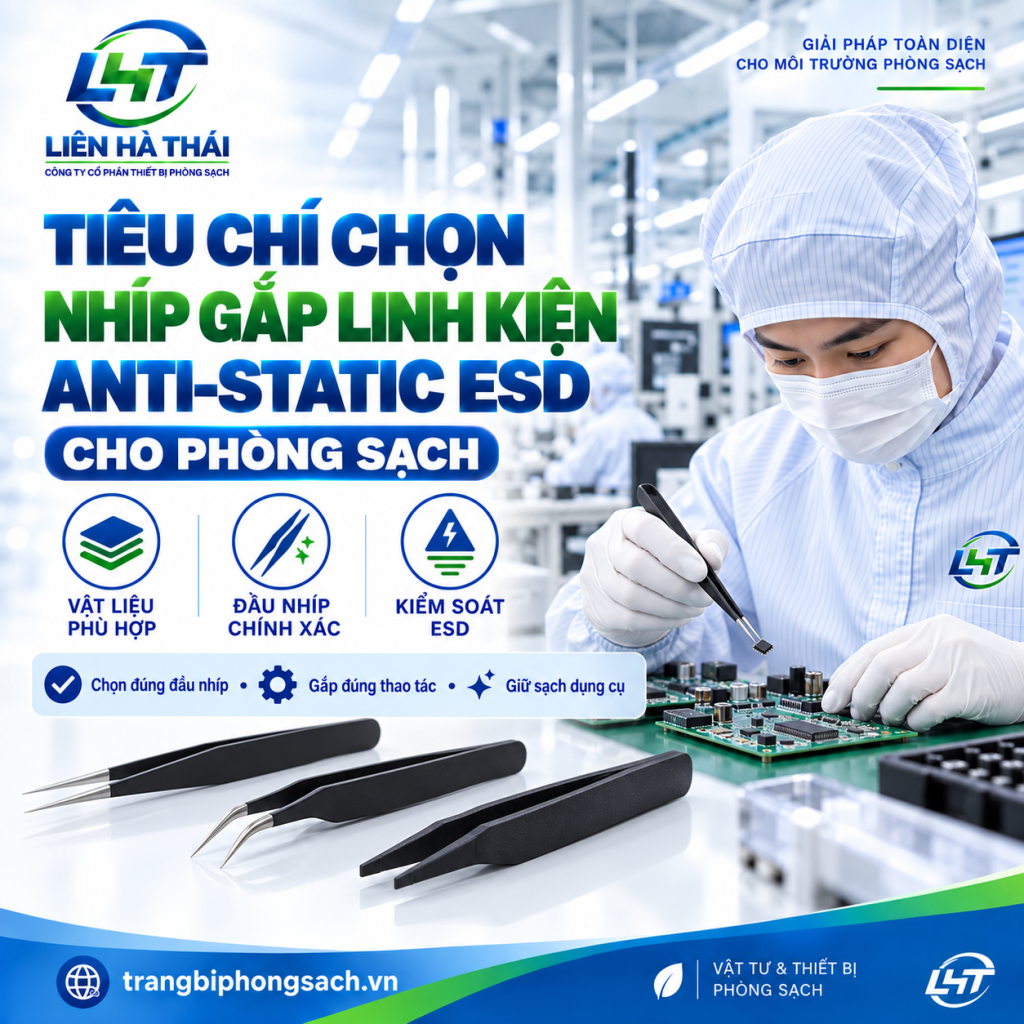 Bộ nhíp gắp linh kiện Anti-Static ESD phủ sơn tĩnh điện màu đen